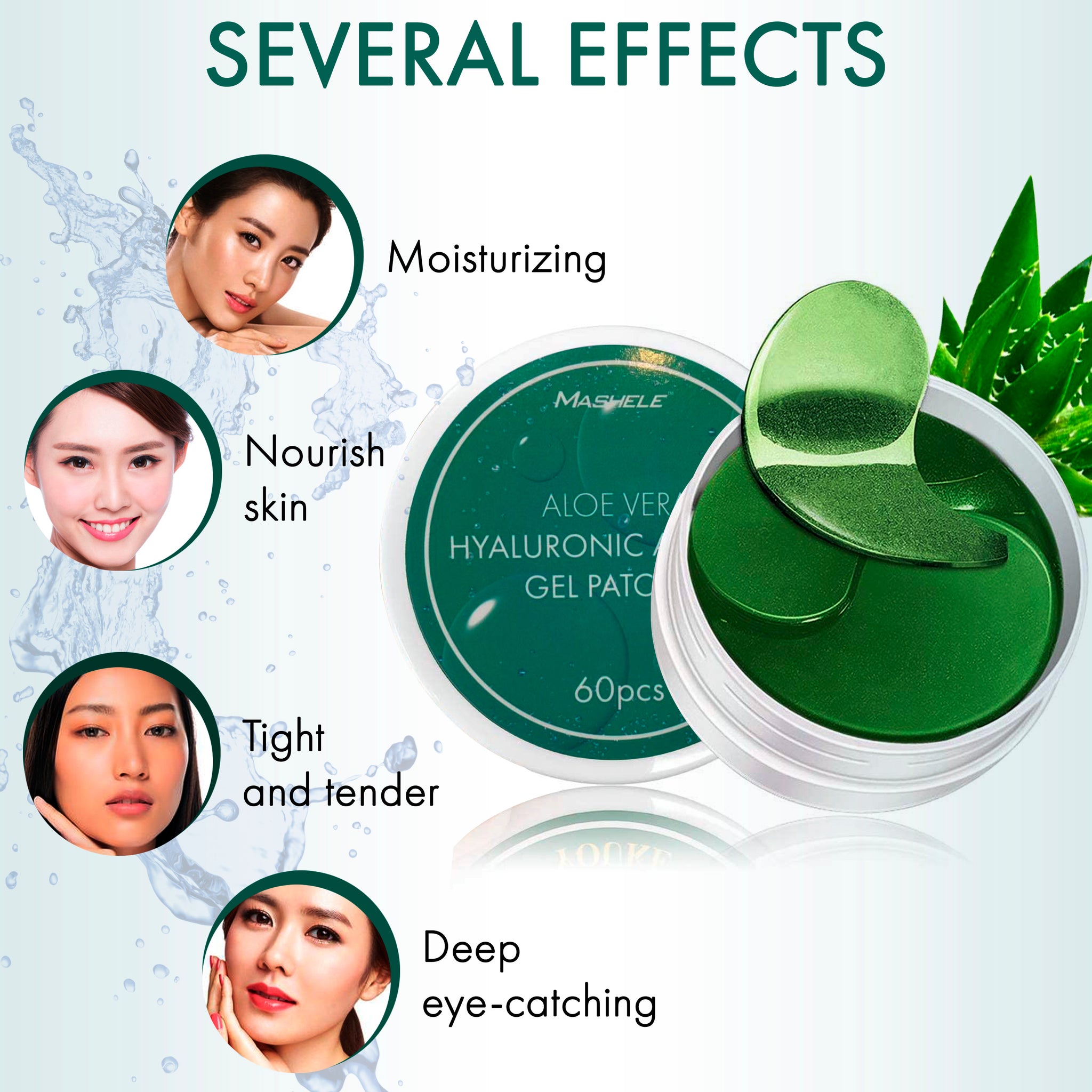 Aloe Vera Hyaluronic Acid Collagen Under Eye Gel Patches